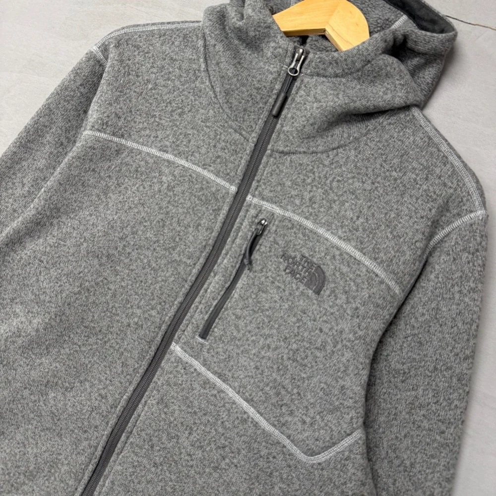 The‎ North Face Gordon Lyons Full Zip Hoodie Grey Heather Fleece Jacket Large